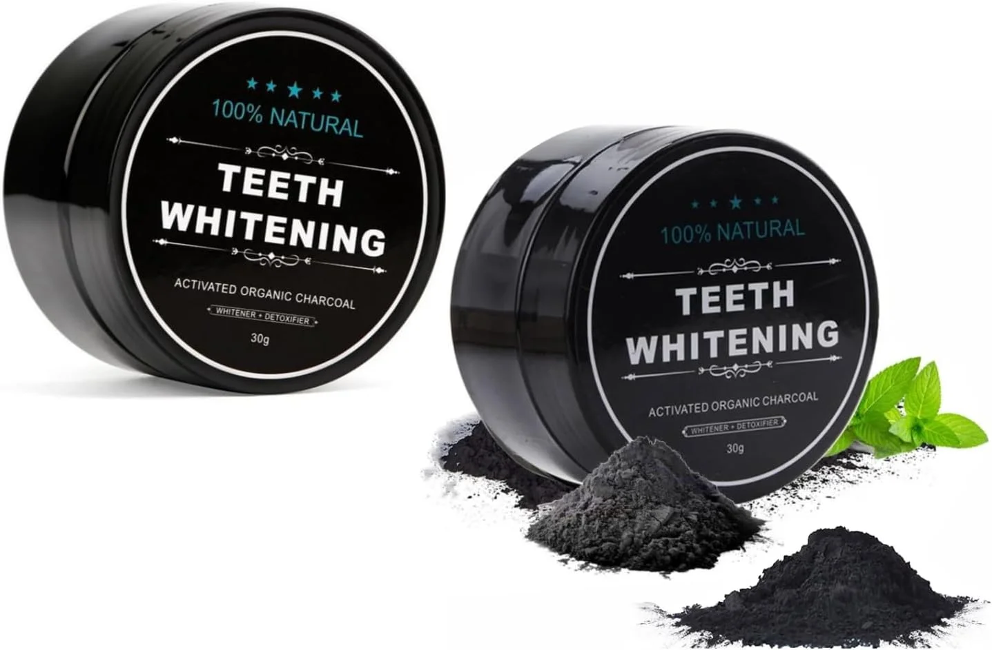 پودر سفید کننده دندان زغالی، پودر تمیز کننده دندان زغال فعال، جایگزین طبیعی خمیر دندان، مجموعه مراقبت از دهان نارگیل طبیعی، ارگانیک و بدون مواد شیمیایی (60 گرمی، بسته 2 عددی) پودر سفید کننده دندان زغالی، پودر تمیز کننده دندان زغال فعال، جایگزین طبیعی خمیر دندان، مجموعه مراقبت از دهان نارگیل طبیعی، ارگانیک و بدون مواد شیمیایی (60 گرمی، بسته 2 عددی)