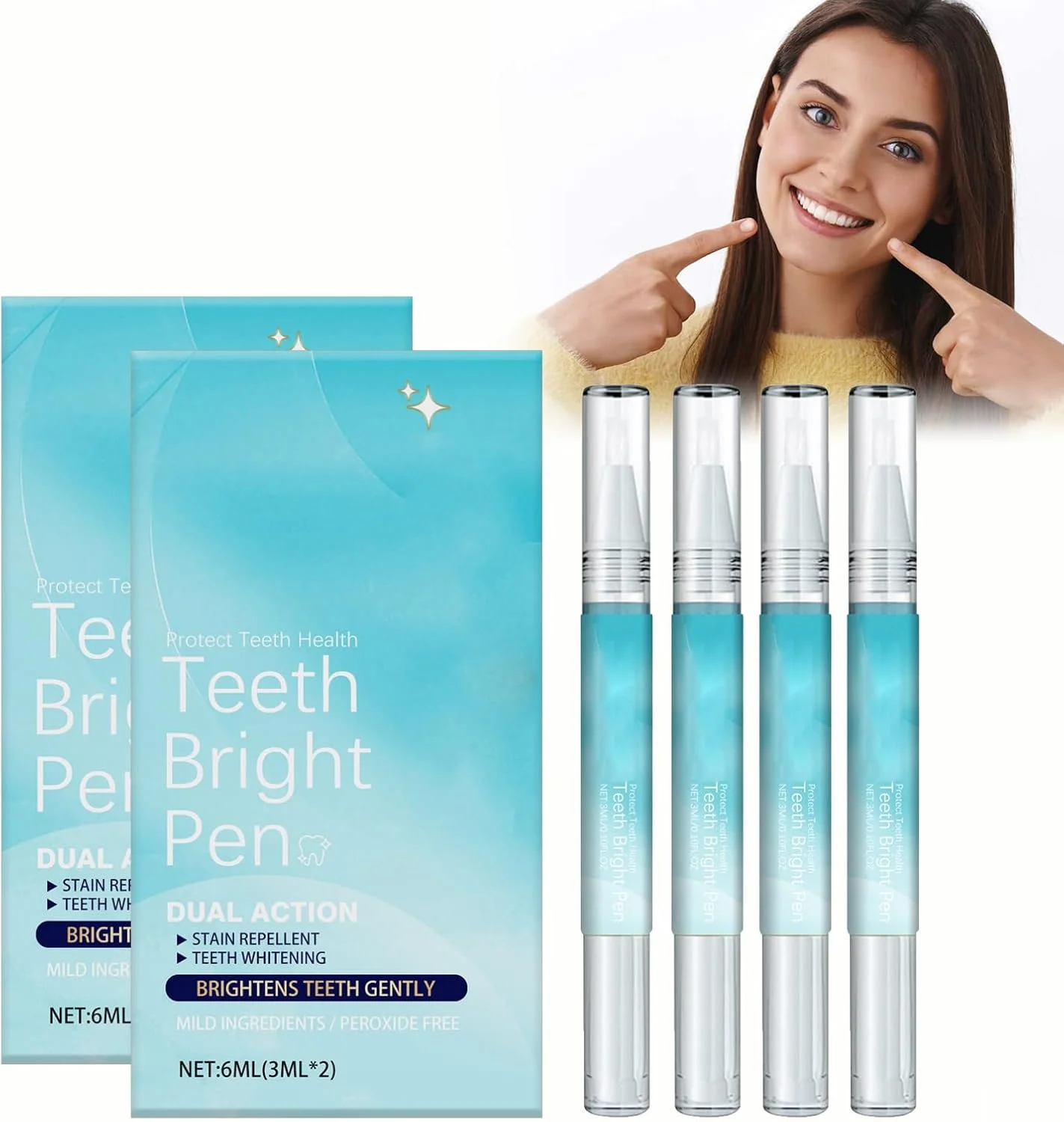 قلم سفید کننده دندان، اسانس سفید کننده دندان، از بین برنده لکه دندان، کیت سفید کننده دندان، از بین بردن سریع و موثر لکه دندان، استفاده روزانه برای لبخندی درخشان تر (طعم نعناع طبیعی) قلم سفید کننده دندان، اسانس سفید کننده دندان، از بین برنده لکه دندان، کیت سفید کننده دندان، از بین بردن سریع و موثر لکه دندان، استفاده روزانه برای لبخندی درخشان تر (طعم نعناع طبیعی)