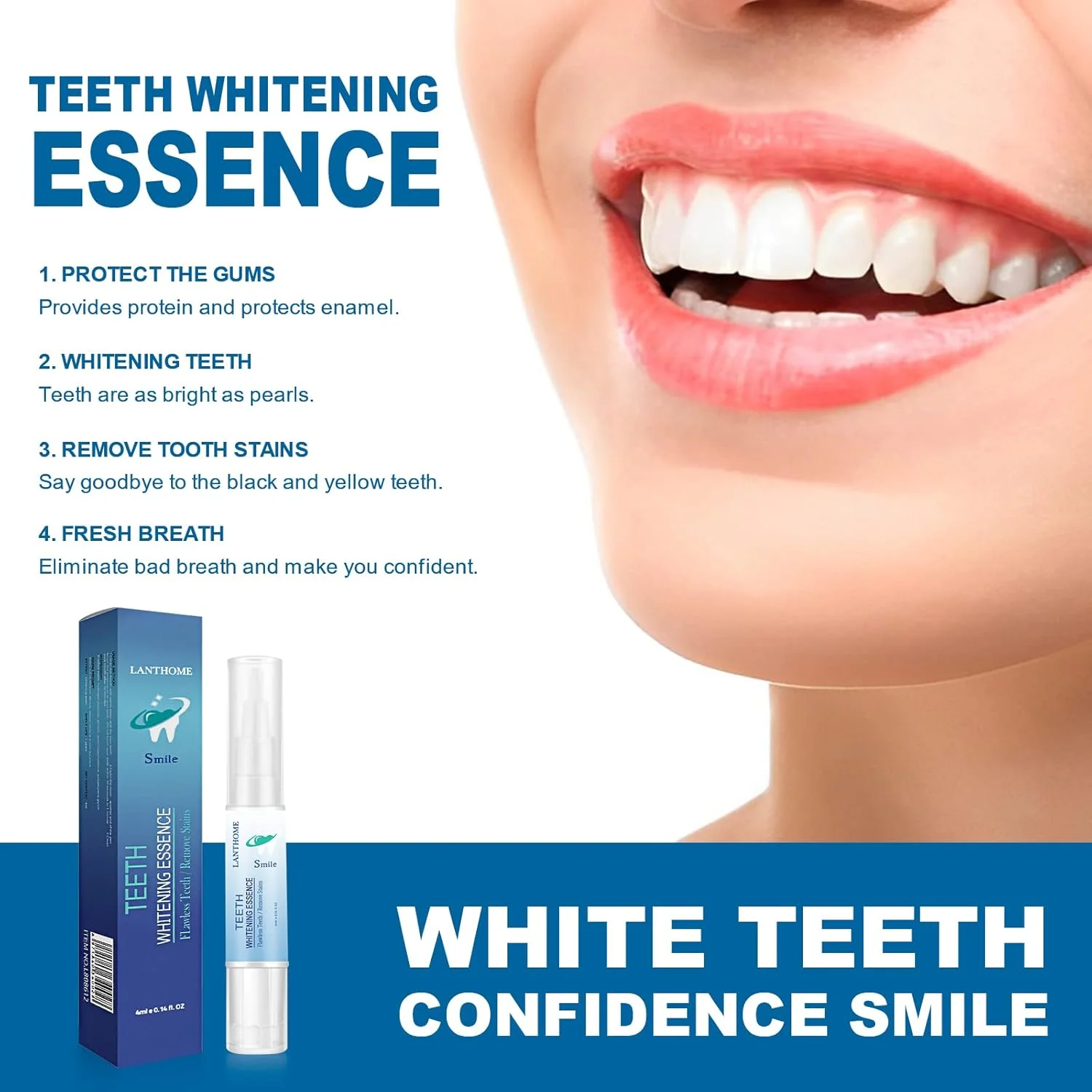 قلم سفید کننده دندان 3 عددی، از بین برنده فوری لکه، حذف کننده قوی لکه، کاهش زردی