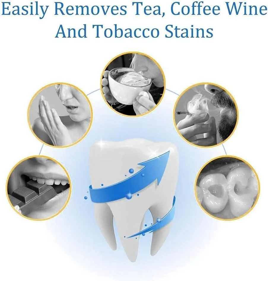 پودر سفید کننده دندان، سفید کننده فوری و از بین برنده لکه، پودر سفید کننده طبیعی دندان، راه حل ایمن و موثر برای دندان های سفید و قوی، کاهش لکه های دندان، لکه های زرد دندان و جرم
