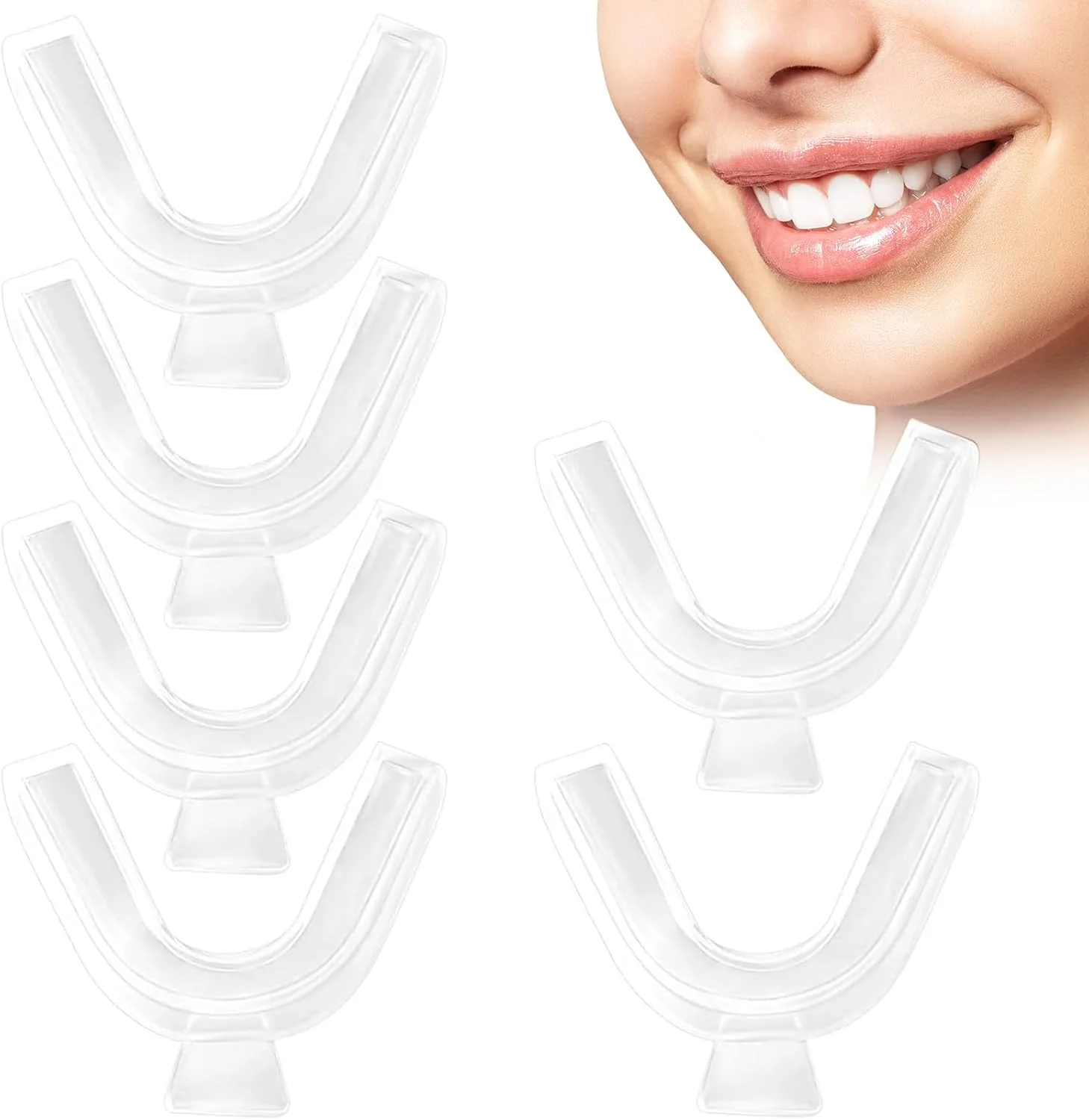 ۶ عدد قالب سفید کننده دندان، قالب های دندانی برای ژل سفید کننده دندان، سازگار با ژل سفید کننده دندان، طراحی راحت و نازک، ابزار دندان ۶ عدد قالب سفید کننده دندان، قالب های دندانی برای ژل سفید کننده دندان، سازگار با ژل سفید کننده دندان، طراحی راحت و نازک، ابزار دندان