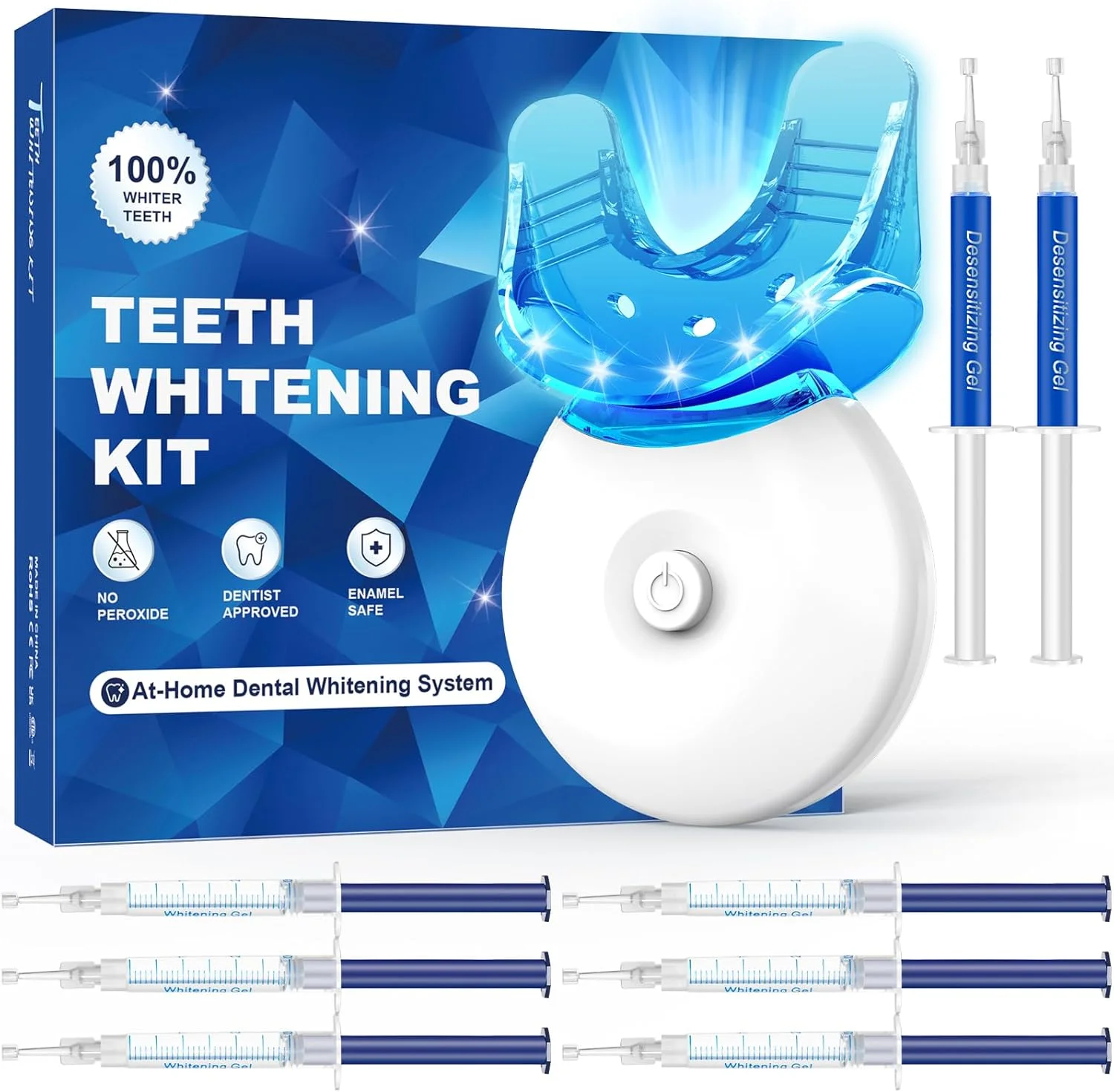 مجموعه سفید کننده دندان، کیت سفید کننده دندان: ژل سفید کننده دندان، مجموعه بلیچینگ دندان برای سفید کردن دندان، مجموعه سفید کننده دندان، کیت سفید کننده دندان، LED