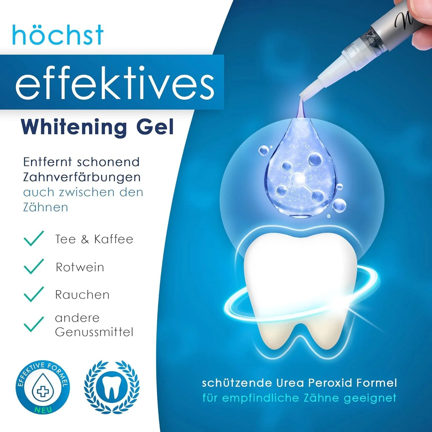 مجموعه سفید کننده دندان پریمیوم Whitesensation® با ریل LED، قلم ژل و نوارهای [اصلی] - دندان های خود را در 6 روز سفید کنید - سفید کننده دندان