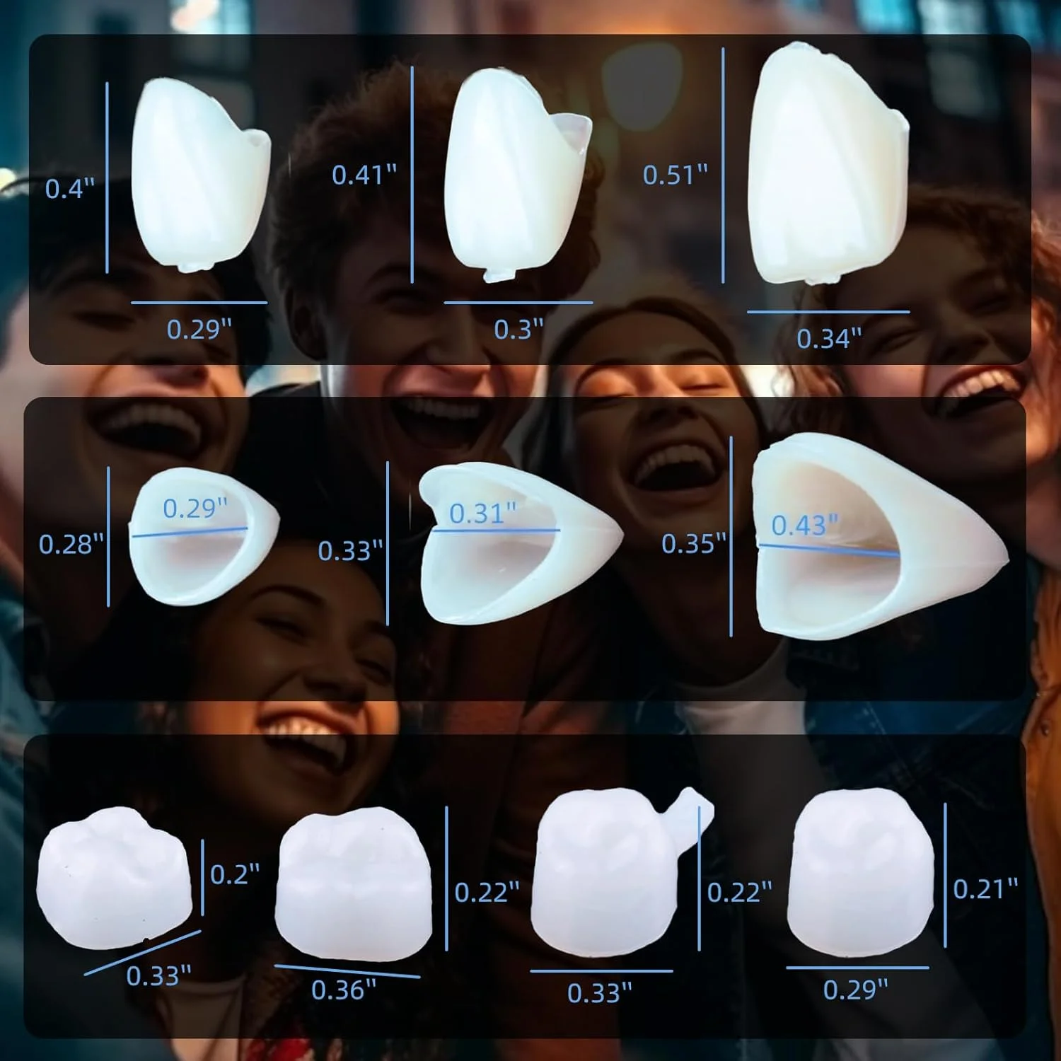۱۰۰ عدد روکش موقت دندان، کیت روکش دندان با کلاهک های آسیاب، روکش های دندانی فوری برای بزرگسالان، کیت ترمیم کلاهک دندان های شکسته برای استفاده قدامی خلفی ۱۰۰ عدد روکش موقت دندان، کیت روکش دندان با کلاهک های آسیاب، روکش های دندانی فوری برای بزرگسالان، کیت ترمیم کلاهک دندان های شکسته برای استفاده قدامی خلفی