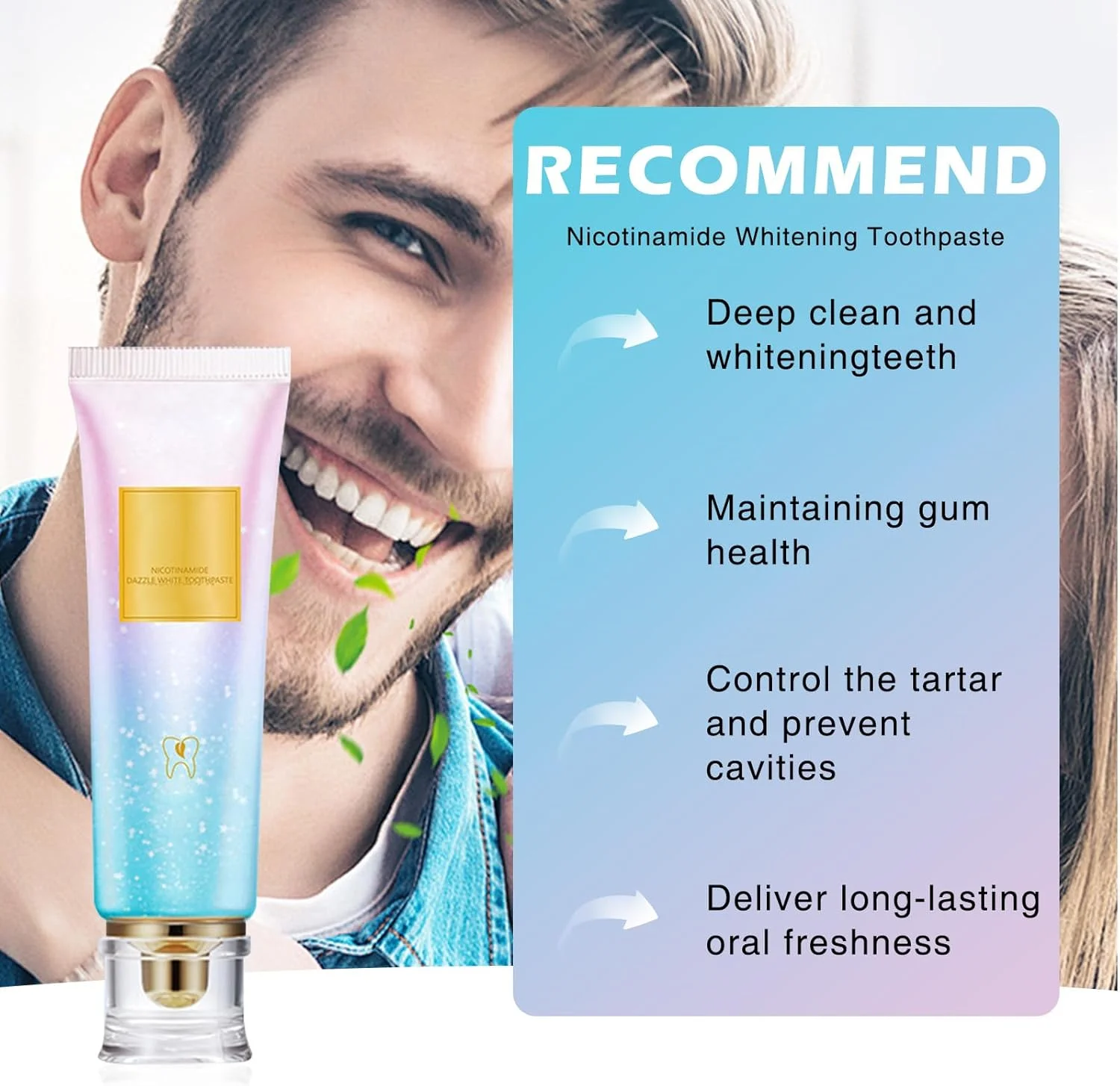 خمیر دندان سفید کننده Xdealcozyxc، 2 عدد به همراه 7 جفت نوار سفید کننده دندان، خمیر دندان تمیز کننده دهان و دندان