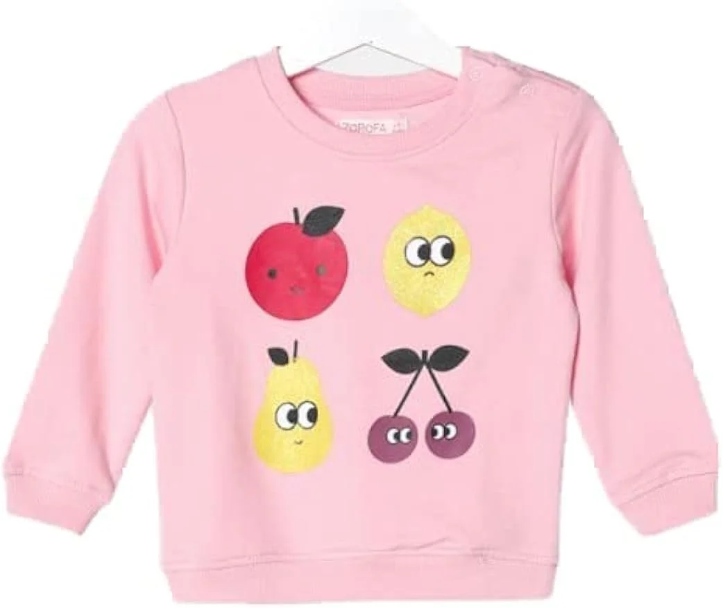 هودی آستین بلند صورتی بچه گانه زرافه - 12-18 ماه