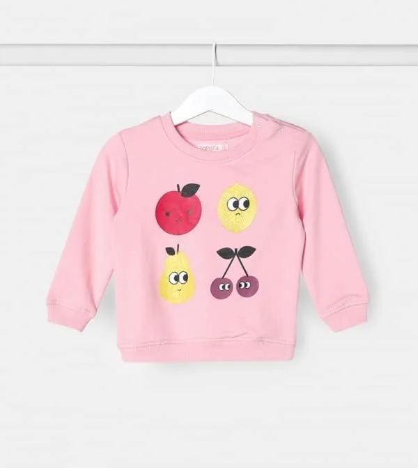 هودی آستین بلند صورتی بچه گانه زرافه - 12-18 ماه