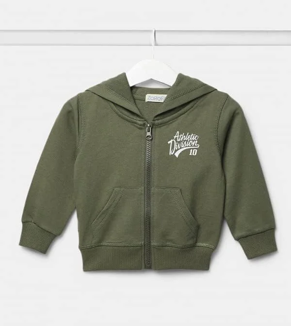 هودی طرح‌دار پسرانه بچه گانه زرافه سبز - سایز 6 تا 12 ماه