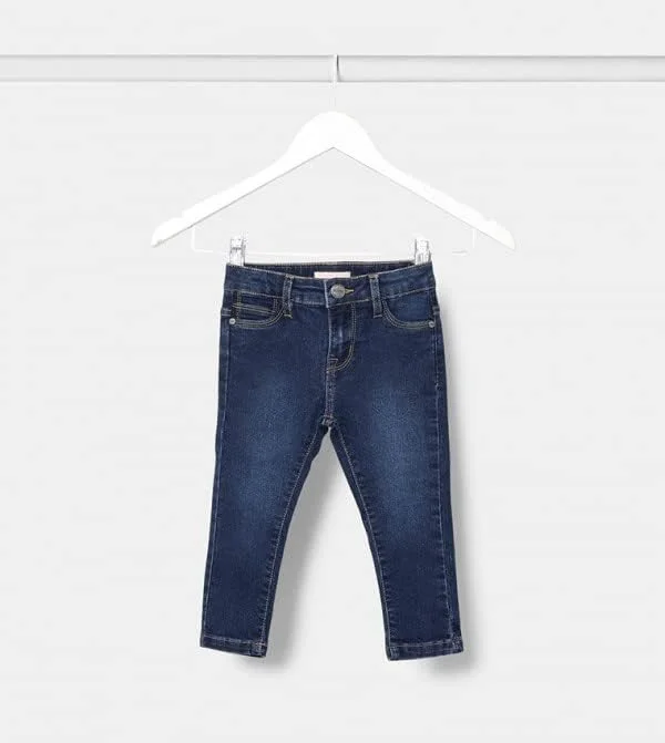 شلوار جین کشباف آبی بچه گانه زرافه - 12-18 ماه