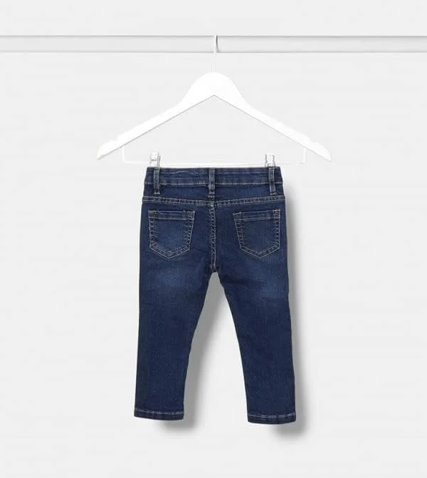 شلوار جین کشباف آبی بچه گانه زرافه - 12-18 ماه