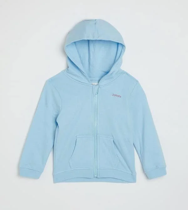 هودی کلاه دار طرح دار آبی کودکانه زرافه - 6 تا 12 ماه