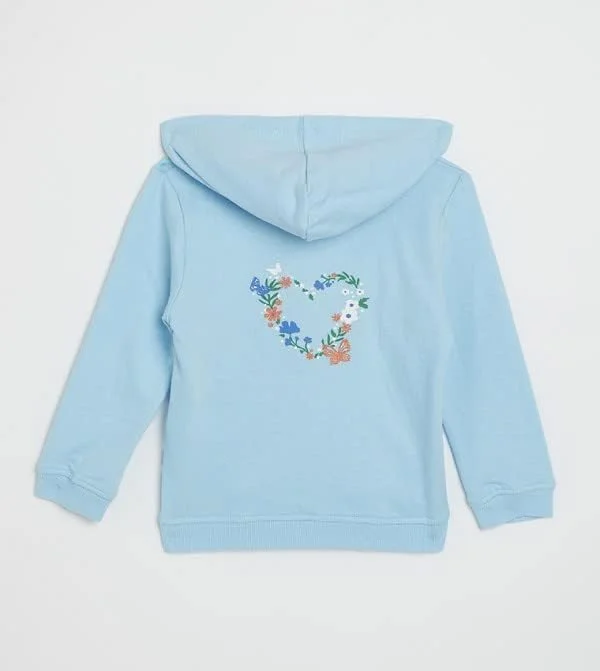 هودی کلاه دار طرح دار آبی کودکانه زرافه - 6 تا 12 ماه