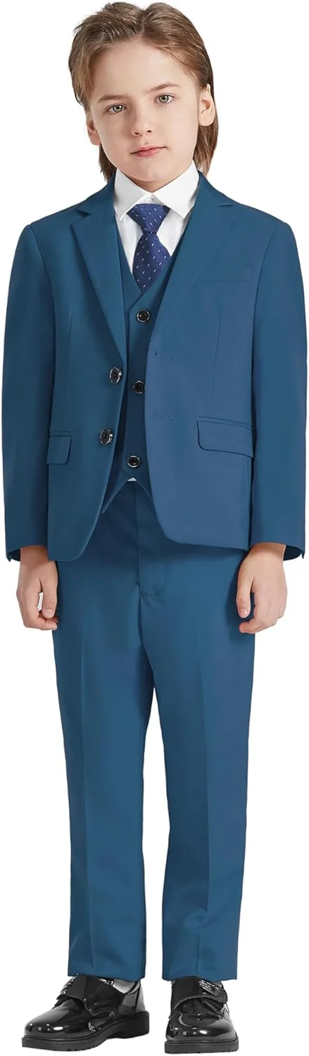 ست کت و شلوار 5 تکه پسرانه YND، لباس رسمی یکدست شامل کت، جلیقه، شلوار، پیراهن و کراوات