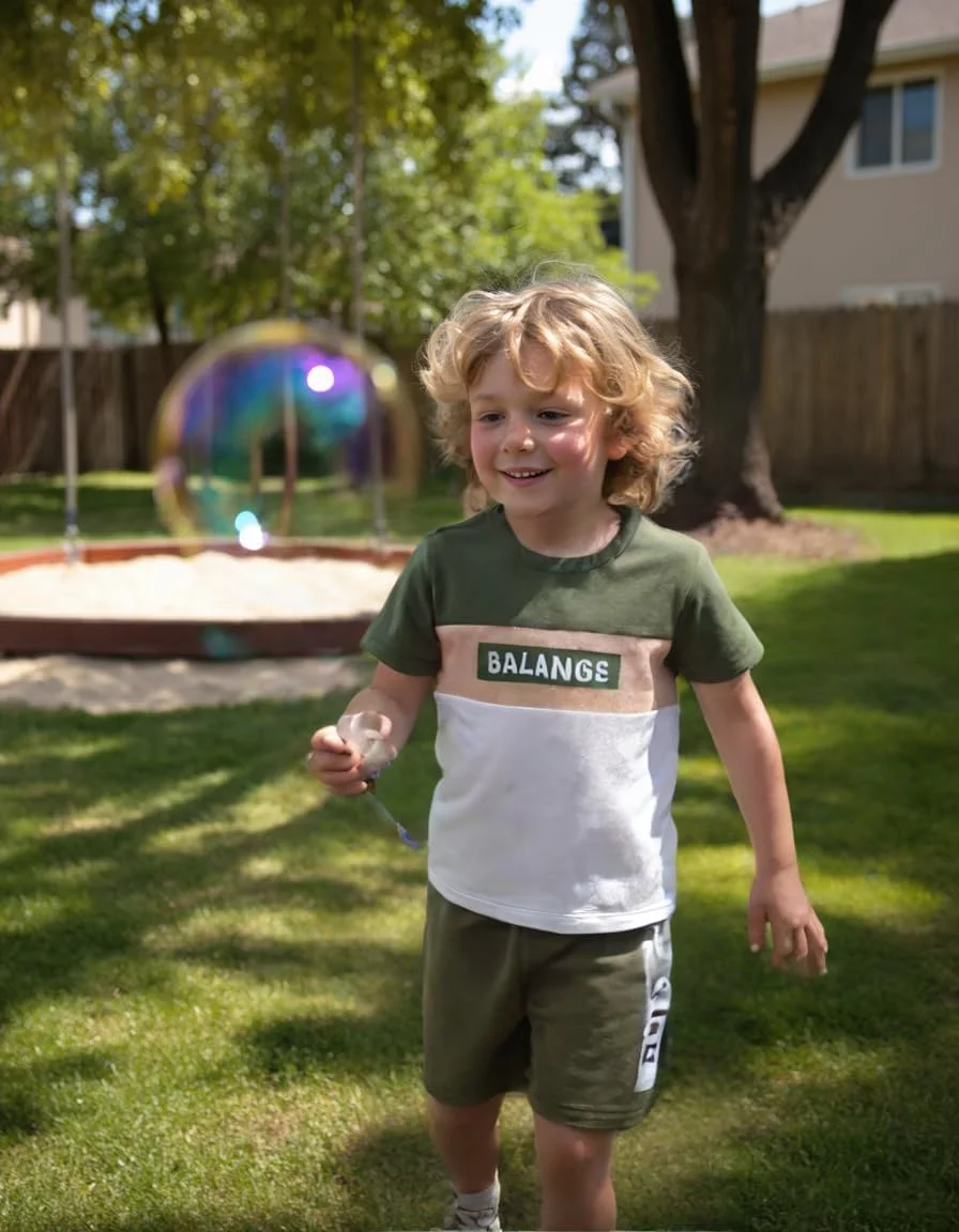 ست لباس پسرانه بچگانه Yoxindax، تیشرت گرافیکی رنگی با حروف و شلوارک، مناسب تابستان، 2 تکه