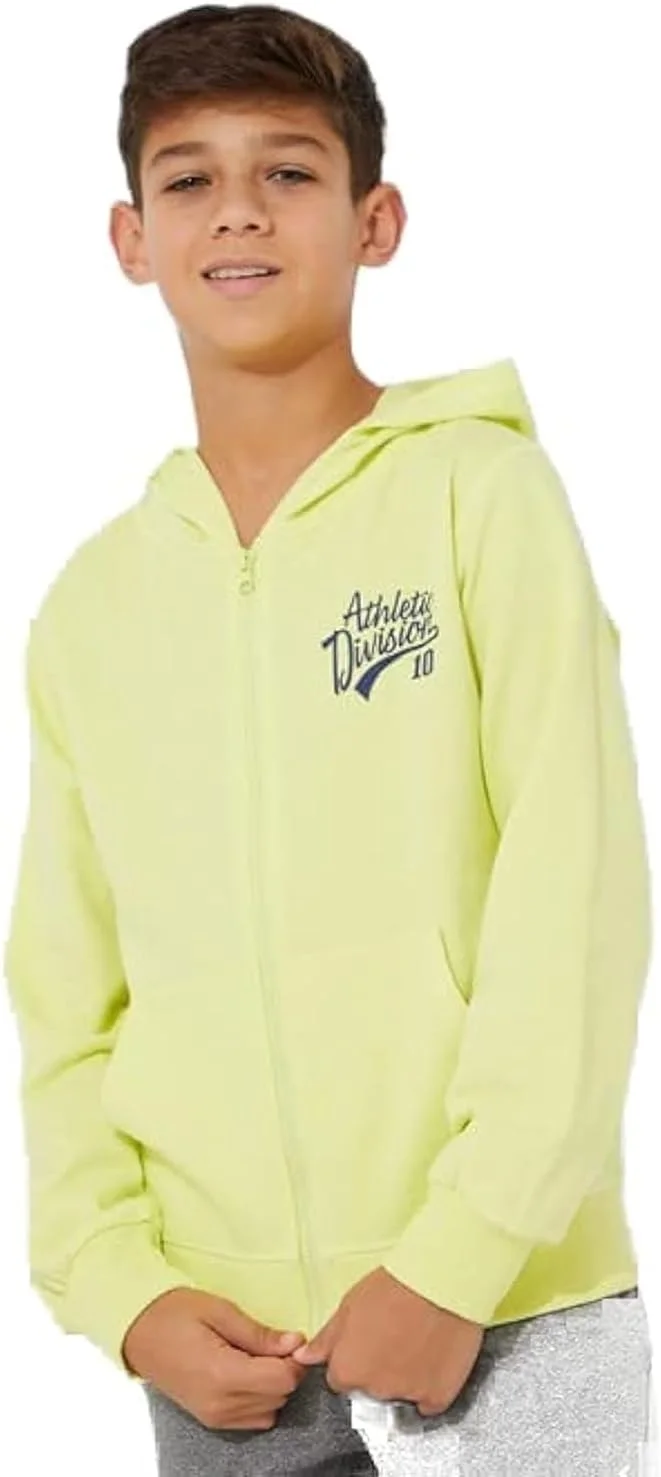 هودی کلاه دار غیر رسمی چاپی زرد نئونی بچگانه - سایز 13-14 سال