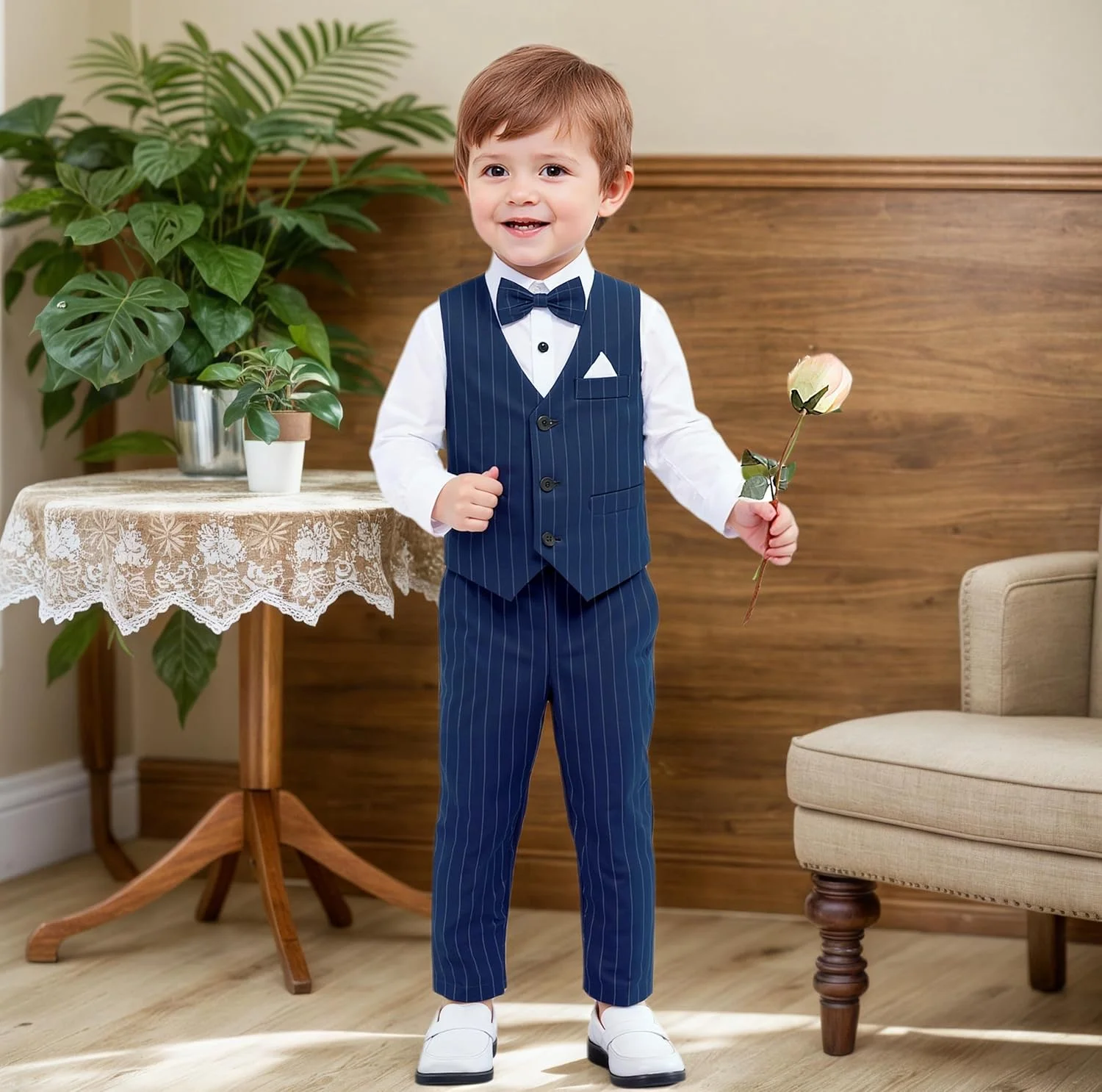 ست کت و شلوار رسمی پسرانه Yilaku مناسب کودکان برای عروسی، جشن کریسمس، 2 تا 7 سال