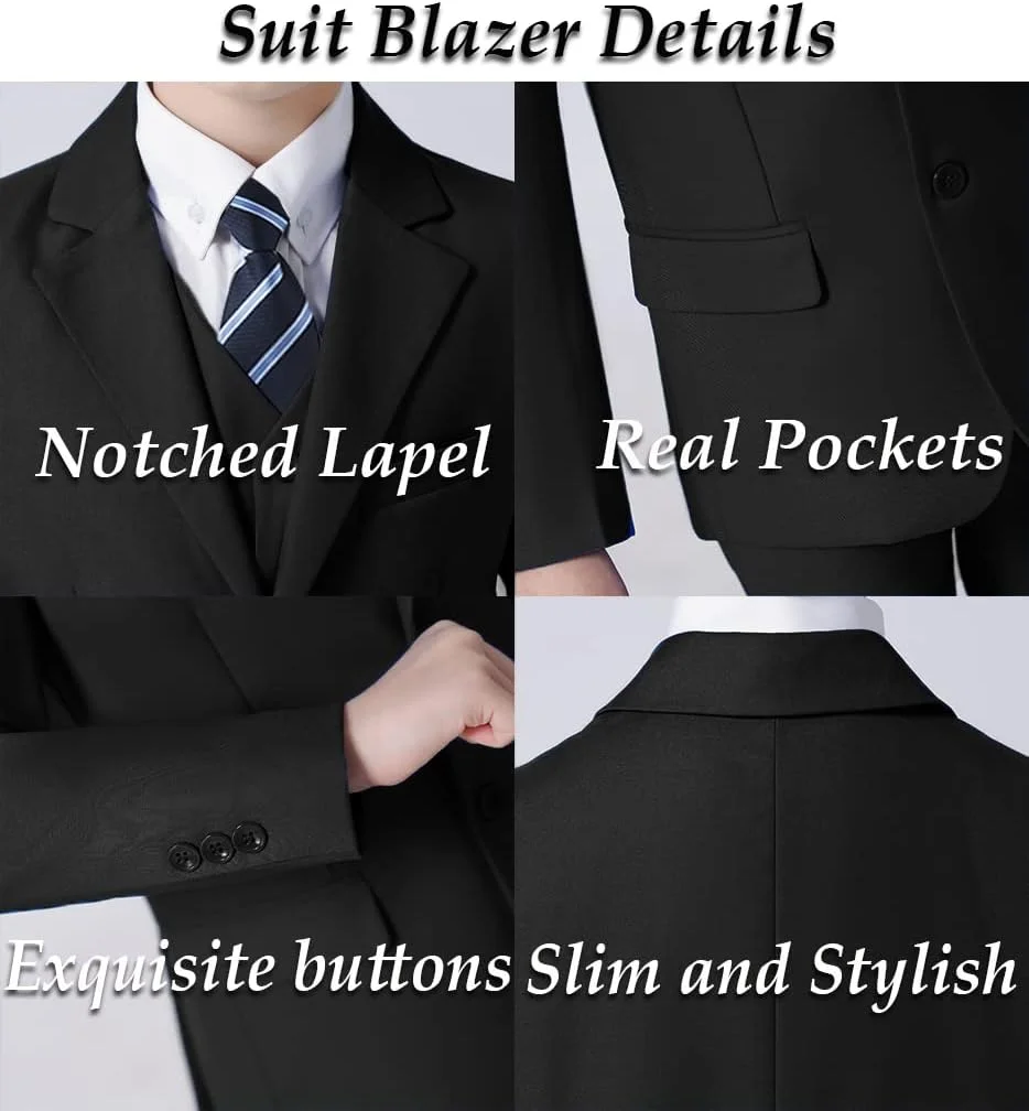 ست کت و شلوار 5 تکه پسرانه، مدل اسلیم فیت، مناسب مراسم رسمی کودکان