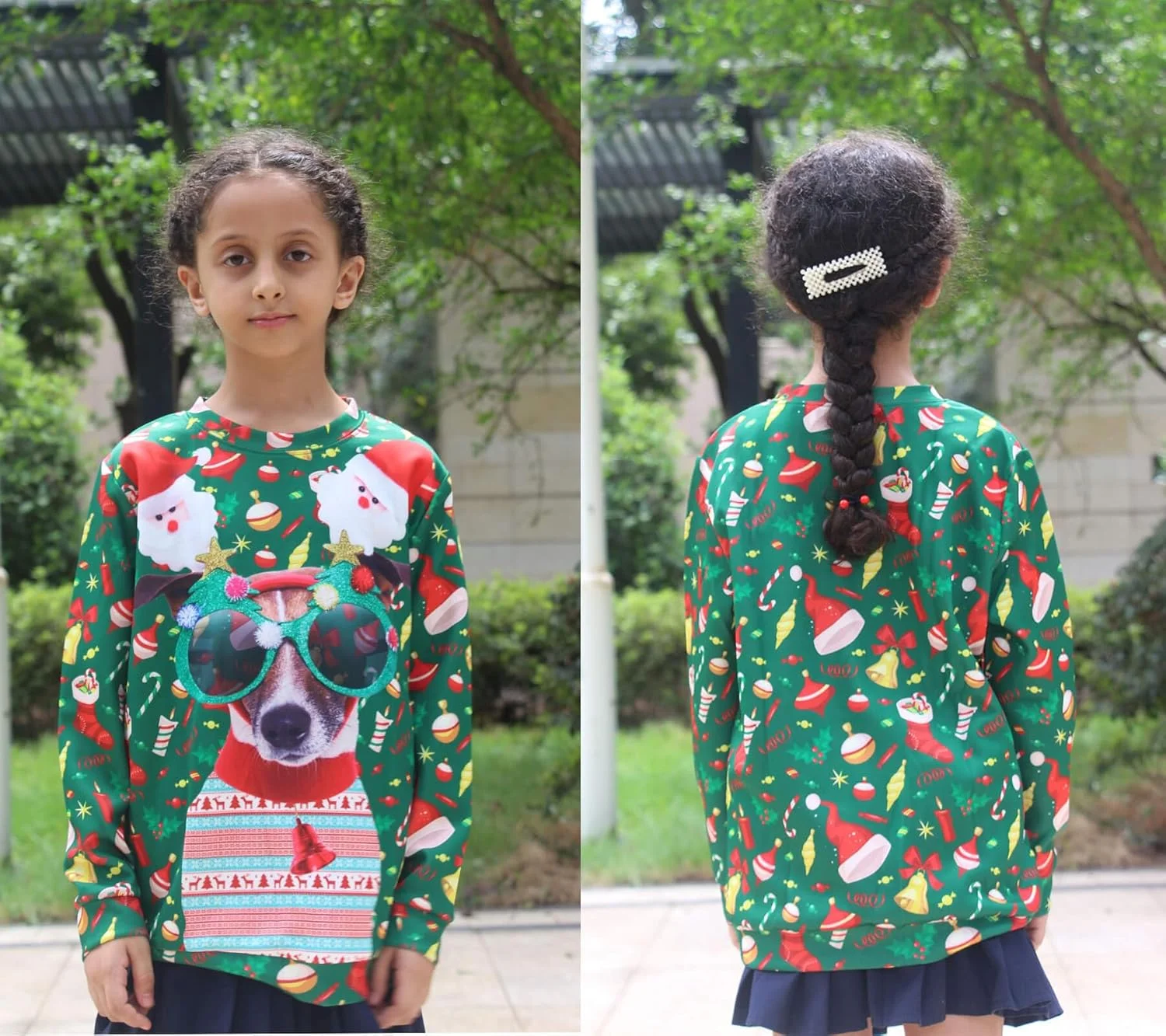 سویشرت های زشت کریسمس بچه گانه Xumplo، لباس های خنده دار سه بعدی گرافیکی کریسمس پسرانه دخترانه، بلوز آستین بلند یقه گرد