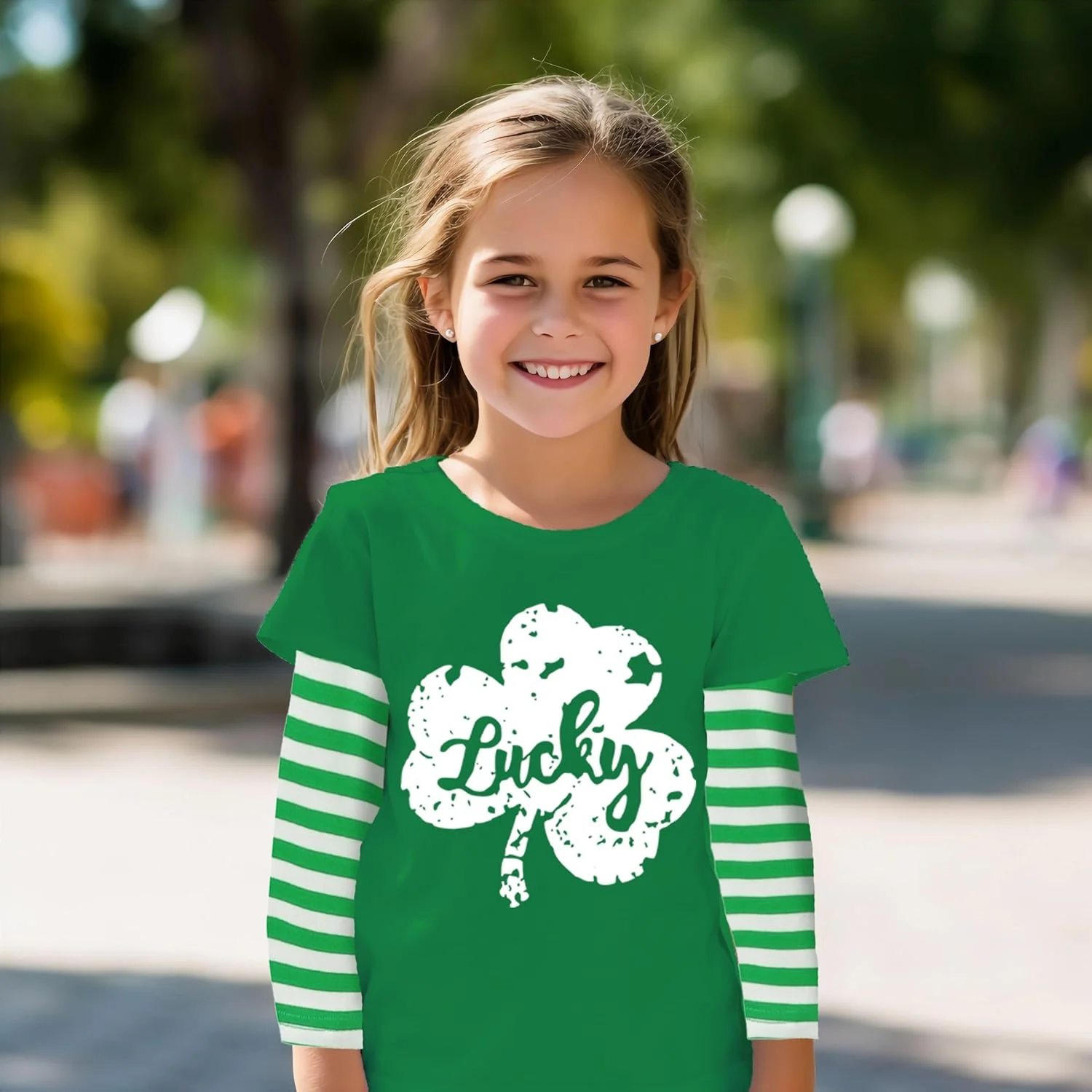 تی شرت روز سنت پاتریک بچه گانه پسرانه دخترانه شبدر گرافیکی خوش شانس آستین بلند