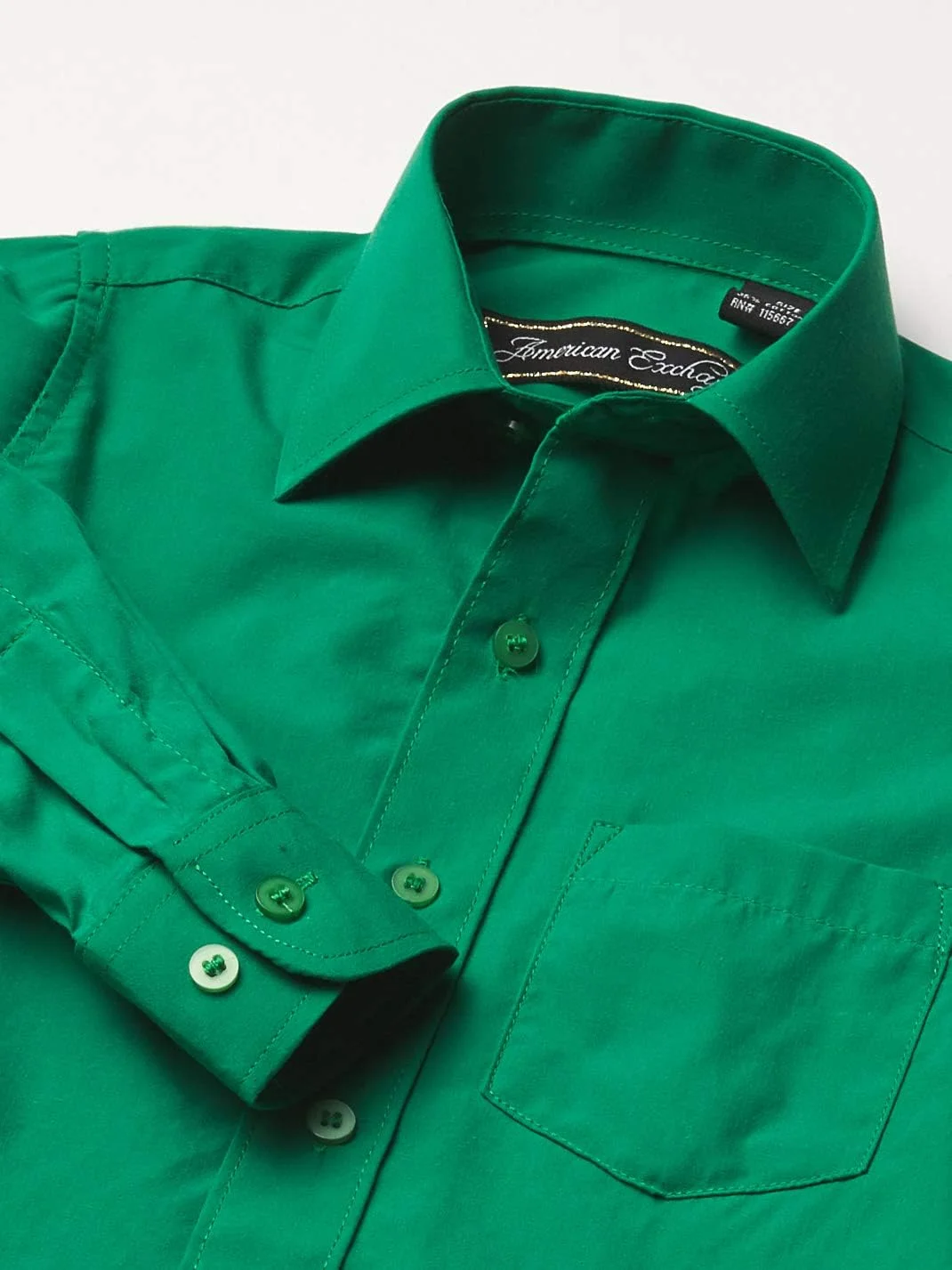 پیراهن آستین بلند دکمه دار پسرانه به همراه کراوات و دستمال جیبی، زمردی، سایز ۶