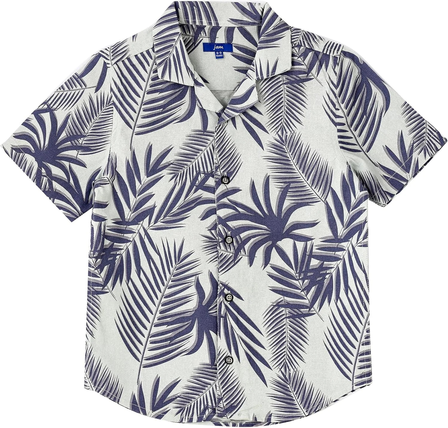 پیراهن نخی با طرح برگ گرمسیری پسرانه