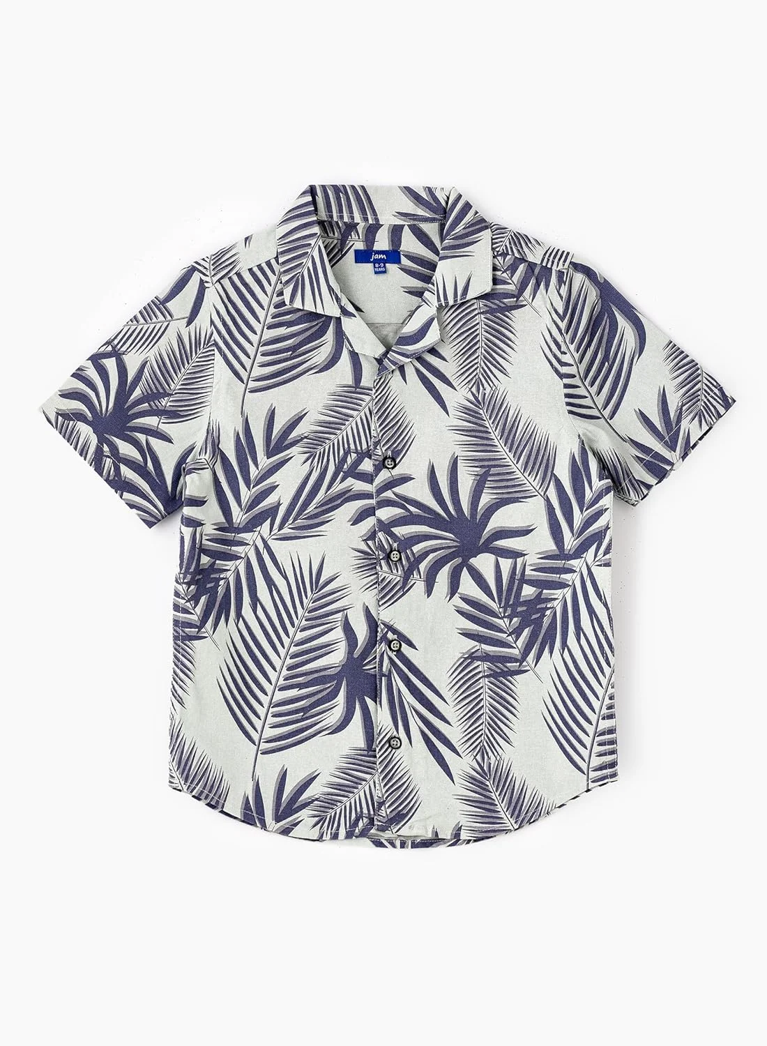 پیراهن نخی با طرح برگ گرمسیری پسرانه