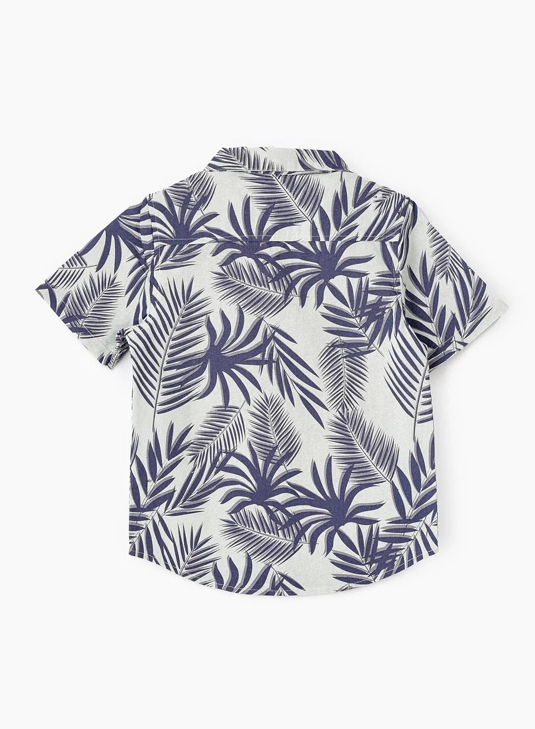 پیراهن نخی با طرح برگ گرمسیری پسرانه