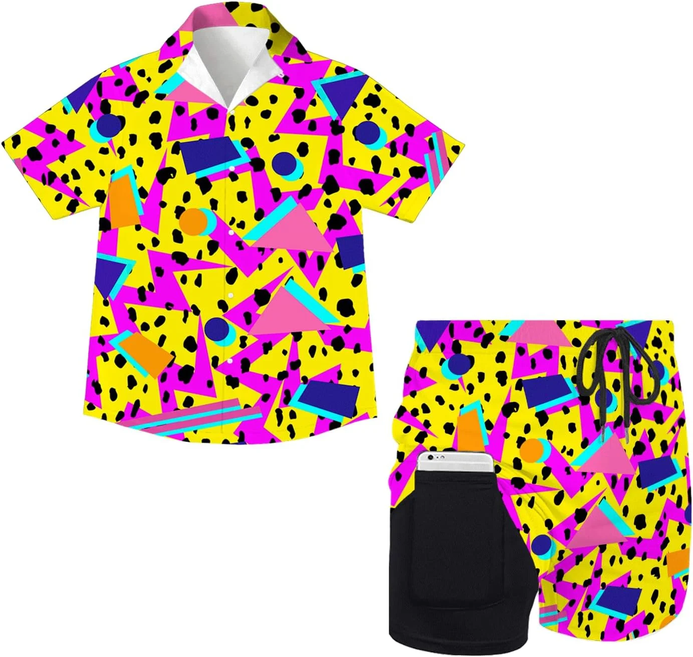 ست پیراهن آستین کوتاه و شلوارک پسرانه طرح هاوایی