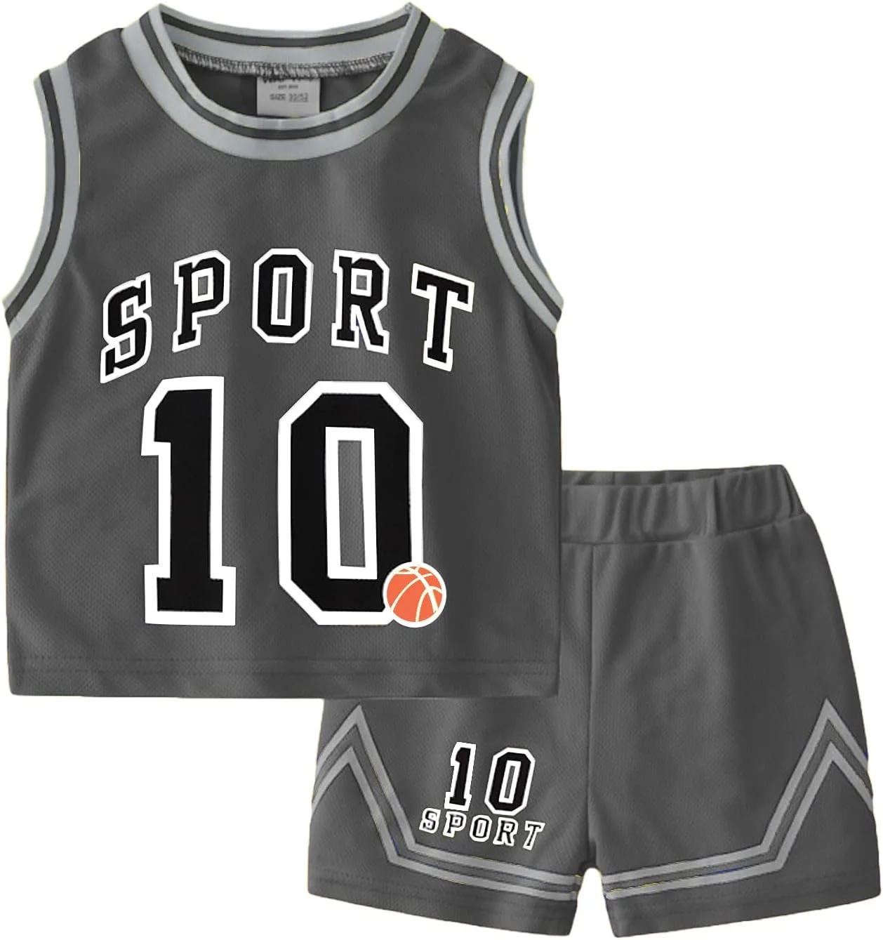 ست شورت ورزشی بچگانه، تاپ رکابی و شورت توری، مناسب بسکتبال، دو تکه