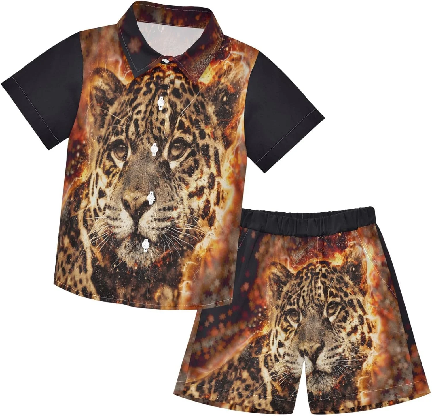 ست تی‌شرت آستین کوتاه و شلوارک پسرانه طرح ساحلی لباس‌های تابستانی برای کودکان