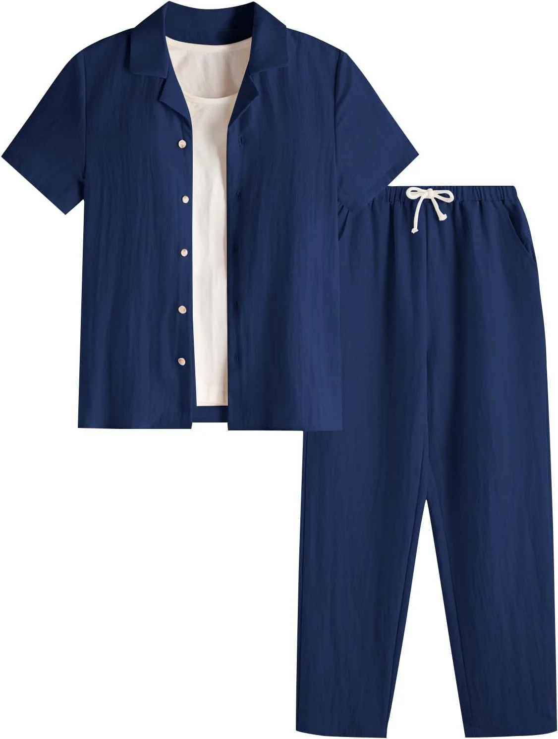 ست لباس دو تکه پسرانه Verdusa، شامل پیراهن دکمه دار و شلوارک