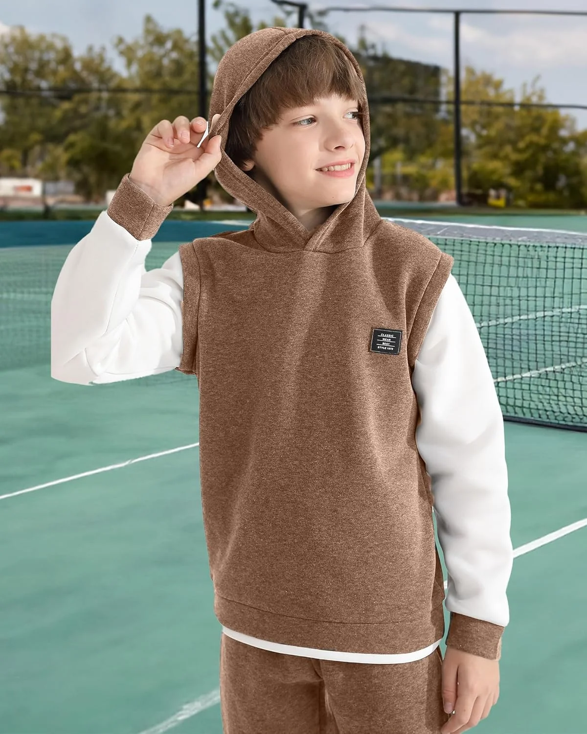 لباس پسرانه، ست لباس گرمکن کلاه دار پاییز و زمستان، ست لباس پسرانه سایز 7-14