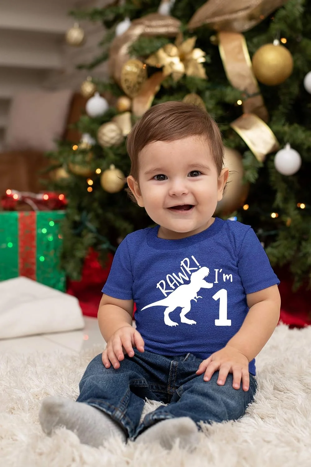 لباس تولد یک سالگی با طرح دایناسور