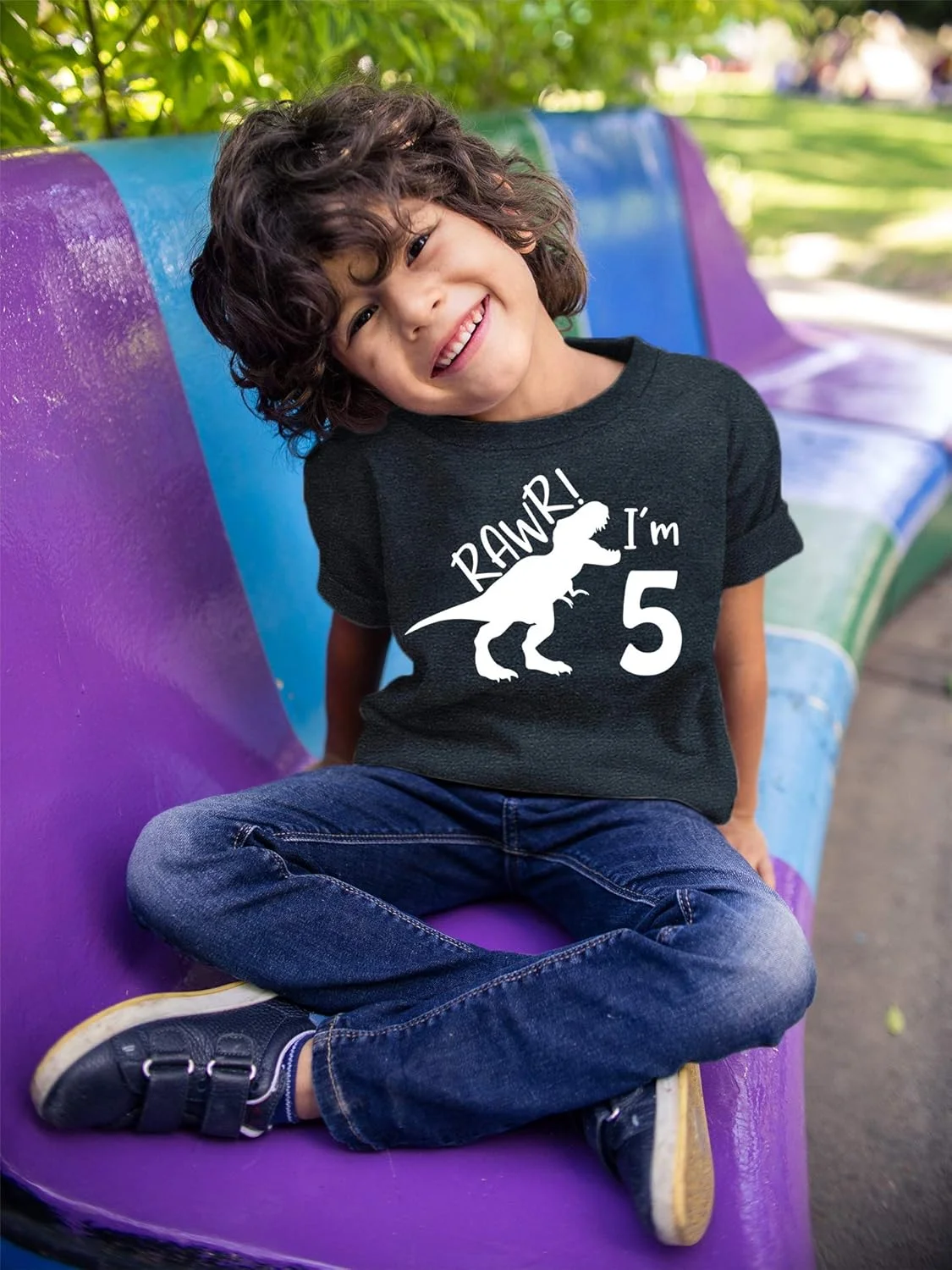تی شرت تولد 5 سالگی با طرح دایناسور