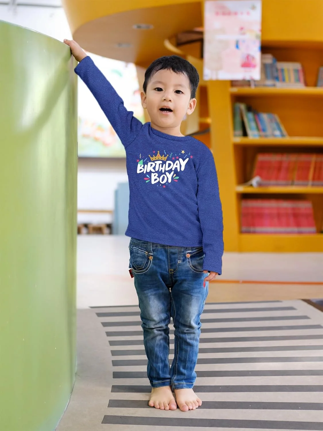 تی شرت پسر تولد مبارک برای پسران نوپا یک، دو، سه، چهار یا پنج ساله با طرح تاج