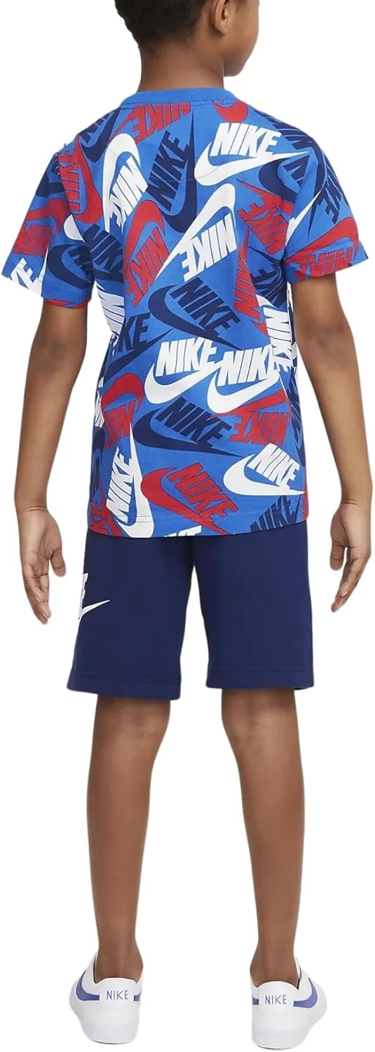 ست شلوارک بچگانه نایک مدل 86h749 آبی سایز 7 سال طرح رنگارنگ