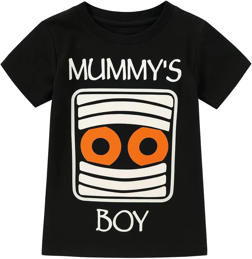 تی‌شرت گلدوزی اسکلت «استخوان بد» برای هالووین پسرانه