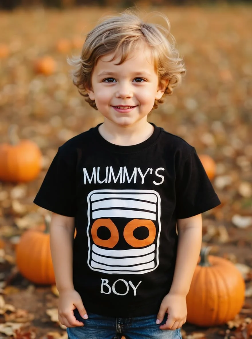 تی‌شرت گلدوزی اسکلت «استخوان بد» برای هالووین پسرانه