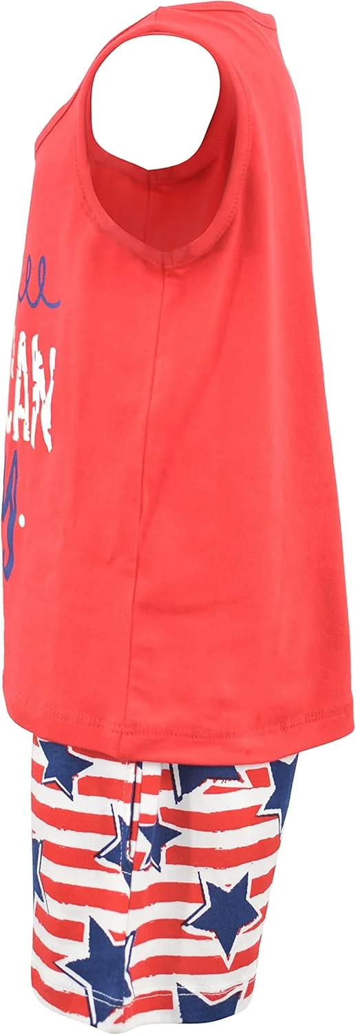 ست تاپ و شلوارک پسرانه طرح پرچم آمریکا، دو تکه