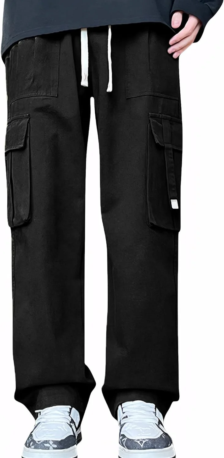 شلوار کارگو پسرانه SEAUR، مدل آزاد و راحت، از جنس پنبه، دارای کمر کشی و بند قابل تنظیم، به همراه جیب‌های متعدد، مناسب فعالیت‌های بیرون از خانه، سایز 7 تا 16 سال