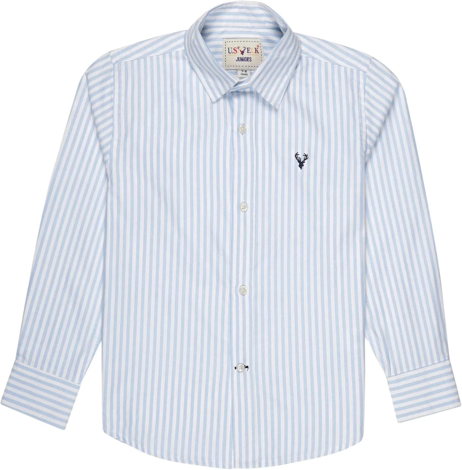 پیراهن آکسفورد آستین بلند پسرانه | پیراهن دکمه دار رسمی کلاسیک بچگانه | پیراهن نخی یقه دار