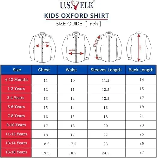 پیراهن آکسفورد آستین بلند پسرانه | پیراهن دکمه دار رسمی کلاسیک بچگانه | پیراهن نخی یقه دار