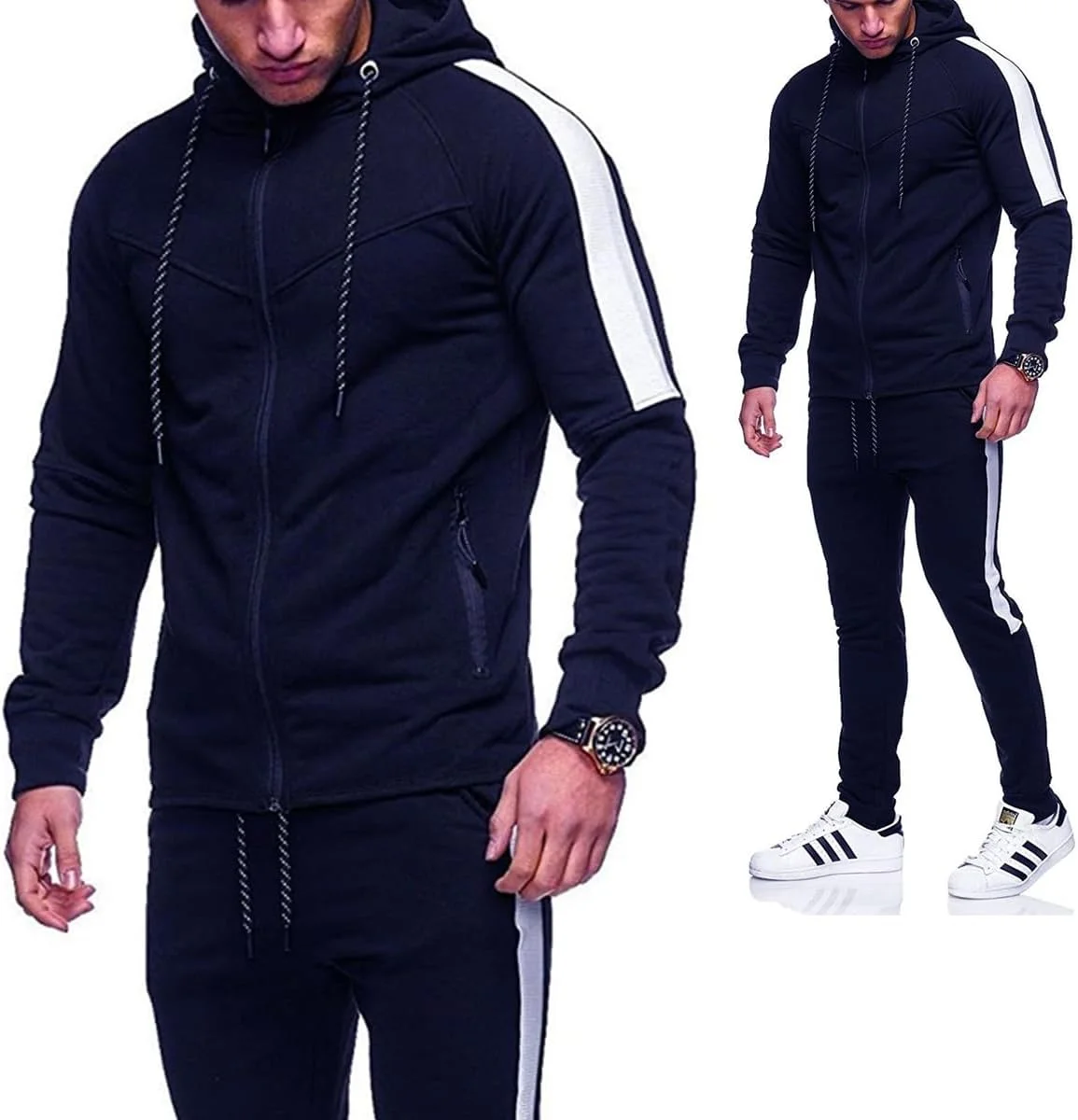 ست گرمکن ورزشی بچگانه طرح جدید، مناسب دختران و پسران، شامل هودی زیپ‌دار آستین بلند و شلوار گرمکن، مناسب ورزش، مدرسه، سایز 7 تا 13 سال