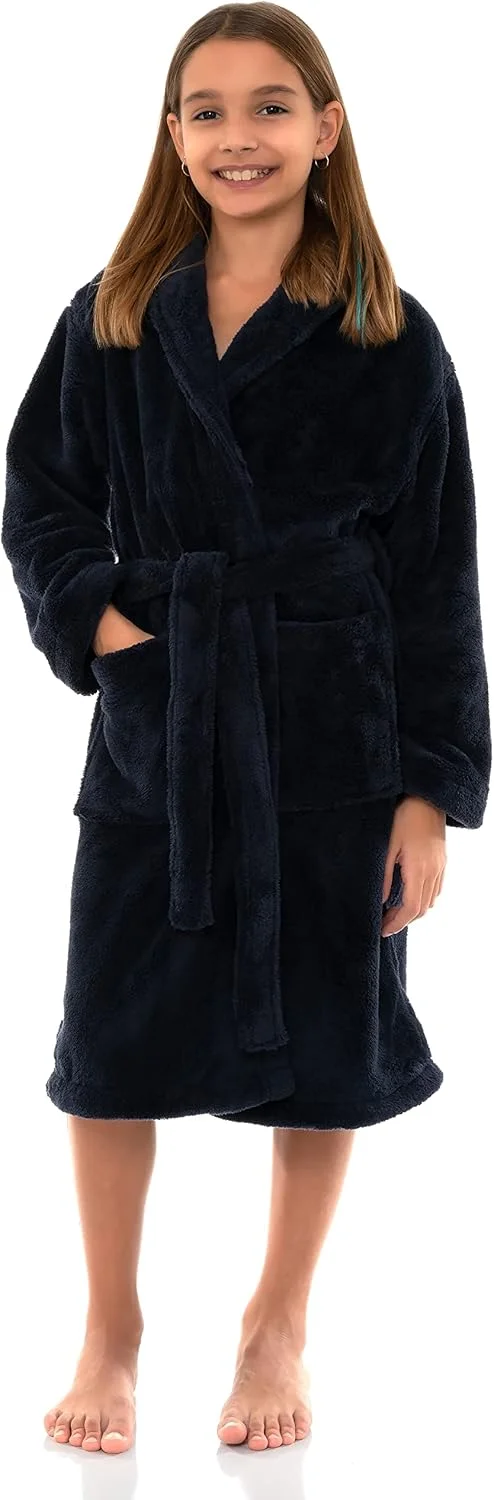 TowelSelections حوله پالتویی پسرانه، حوله لباسی پشمی نرم شال دار بچگانه