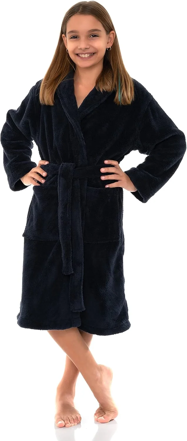 TowelSelections حوله پالتویی پسرانه، حوله لباسی پشمی نرم شال دار بچگانه