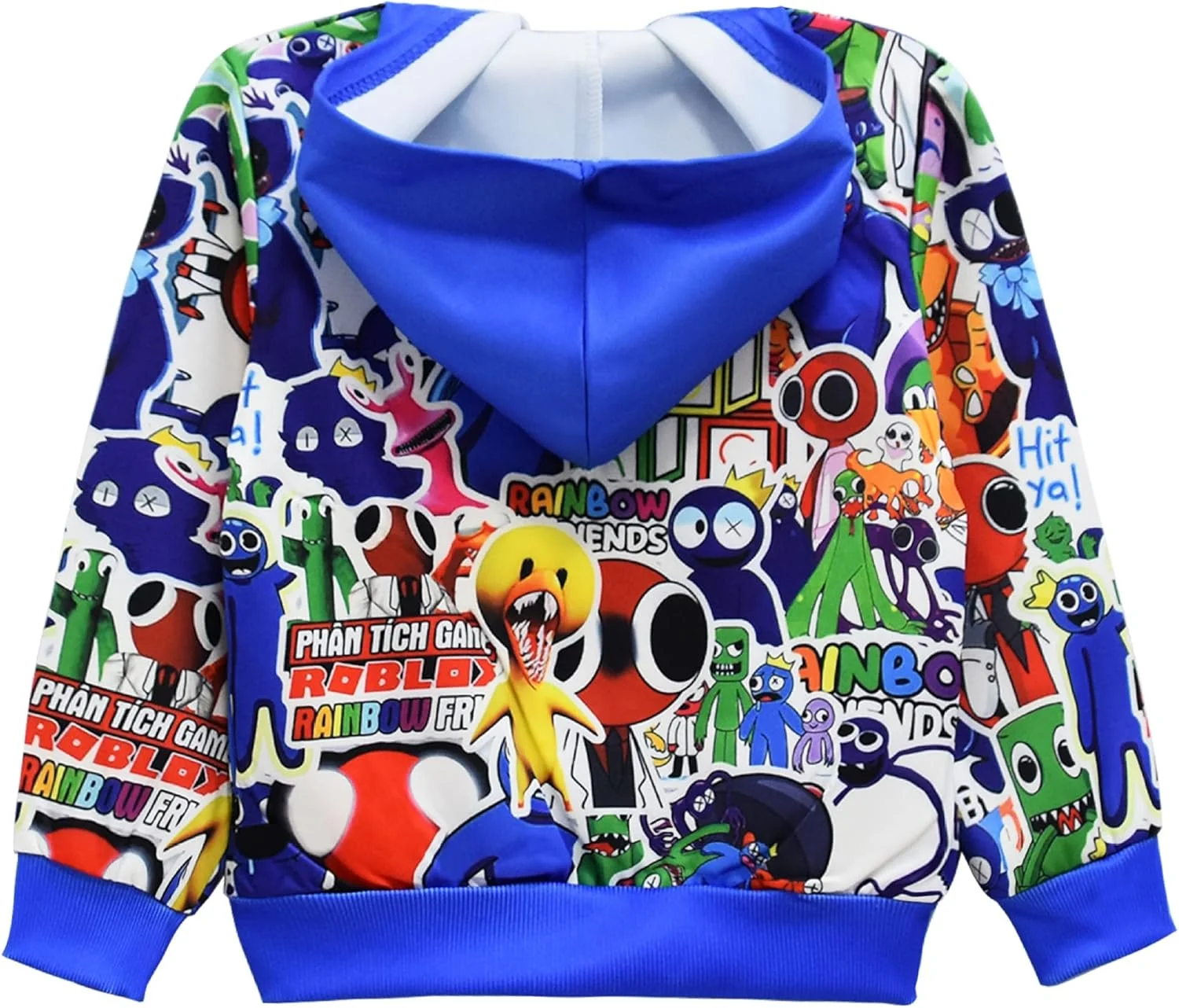 هودی رنگین کمانی دوستان برای پسران و دختران، ژاکت زیپ دار کارتونی، لباس بازی یوتیوب کلاه دار زیبا