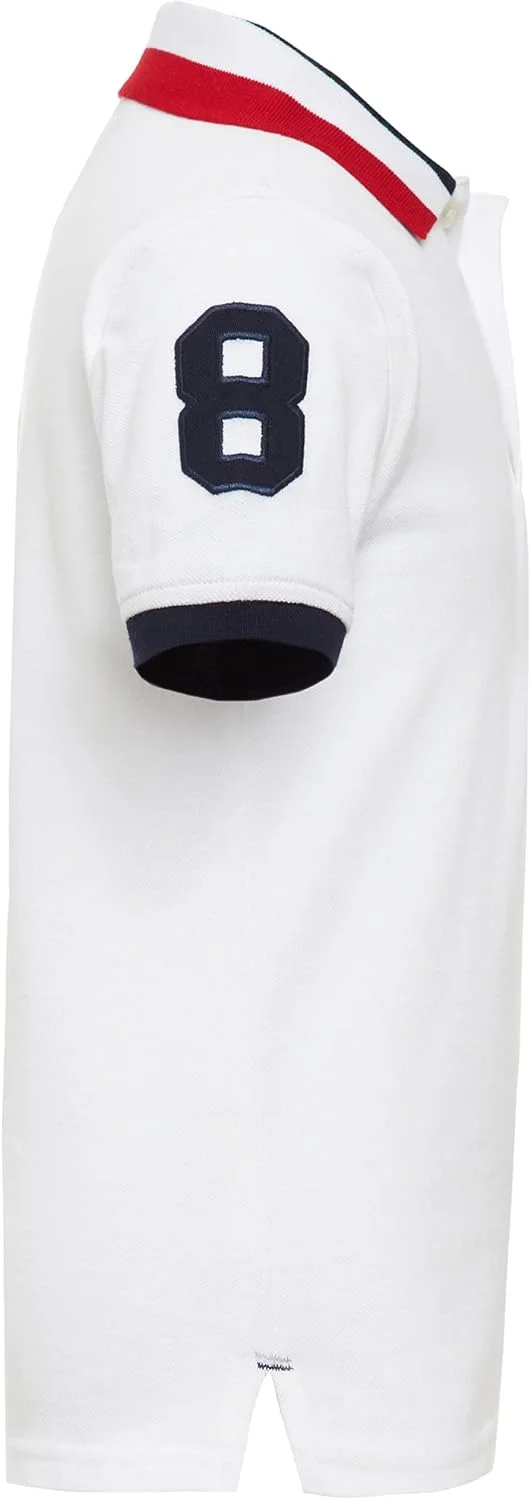 پولوشرت آستین کوتاه پسرانه تامی هیلفیگر مدل مت آیوی، 100% پنبه، لوگوی گلدوزی شده