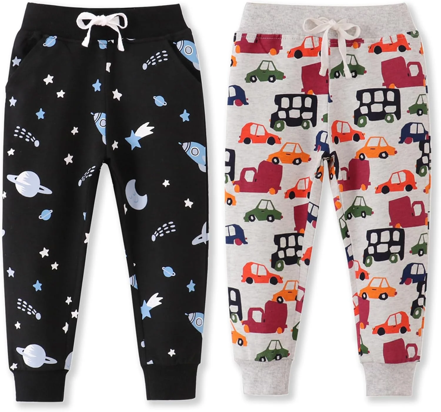 شلوار جاگر پسرانه کودکانه Eleven's Kingdom، شلوار ورزشی نخی کشی با بند قابل تنظیم، سایز 2 تا 7 سال