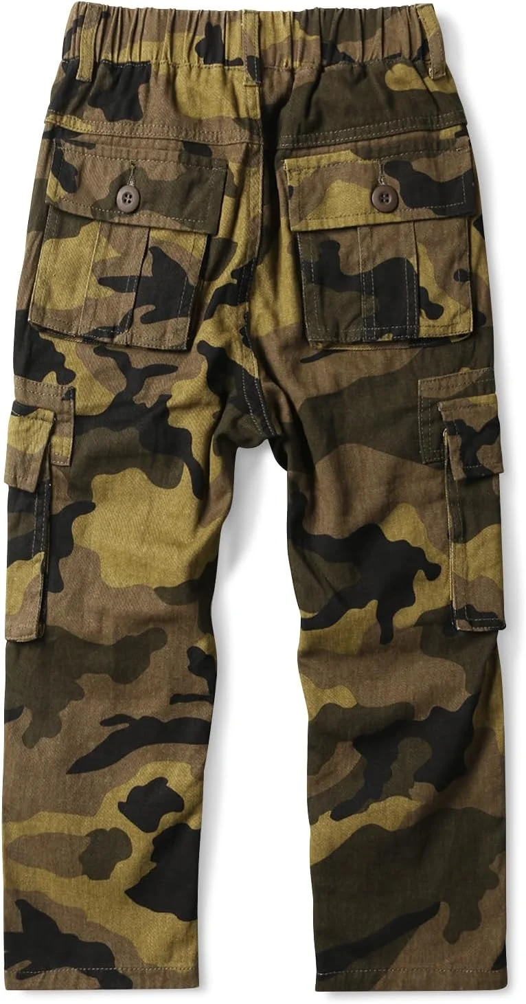 شلوار کارگو پسرانه، کمر کشی با جیب های متعدد، شلوار بیرونی غیر رسمی