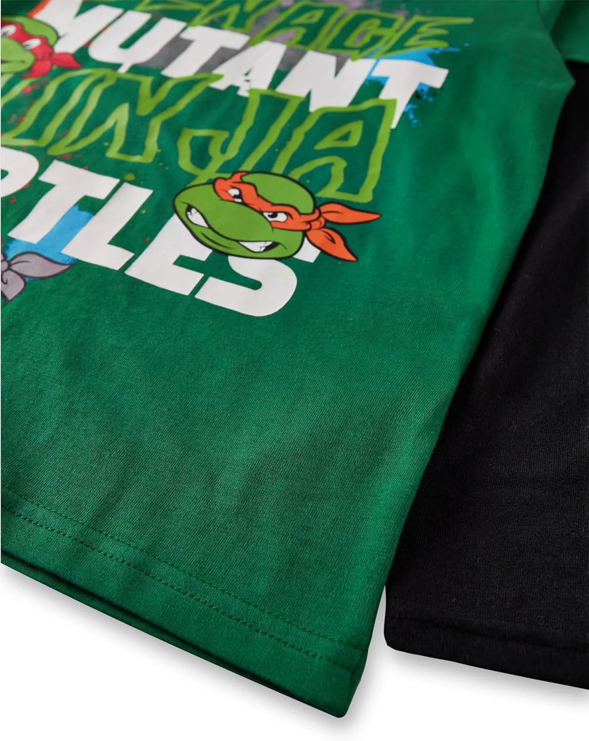 تی‌شرت پسرانه لاک‌پشت‌های نینجای جهش‌یافته نوجوان | تی‌شرت ورزشی سبز و مشکی TMNT برای کودکان | راحت و آماده برای فعالیت با آستین بلند و آستین کوتاه | یادگاری فیلم کودکان TMNT
